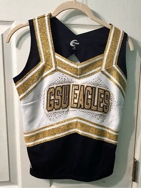 Chasse GSUEagles Womens Glitter Gold & Black Cheer Jersey
